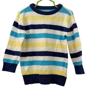 The Children’s Place Boys Striped Knit Sweater, Size 2T, Long Sleeve Blue Yellow